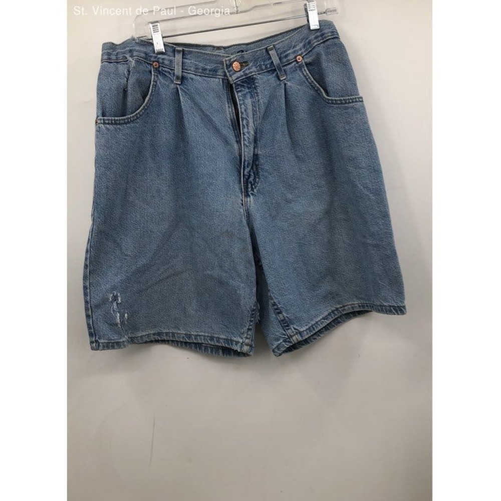 Men's Chic Blue Vintage Jean Shorts Distressed 90s - Size 32